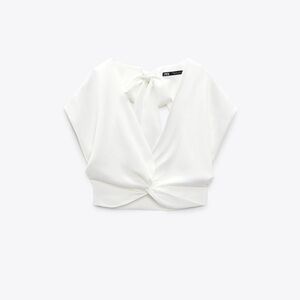 White Twist Front & Open Back Top